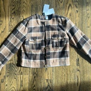 H&M plaid brown overcoat